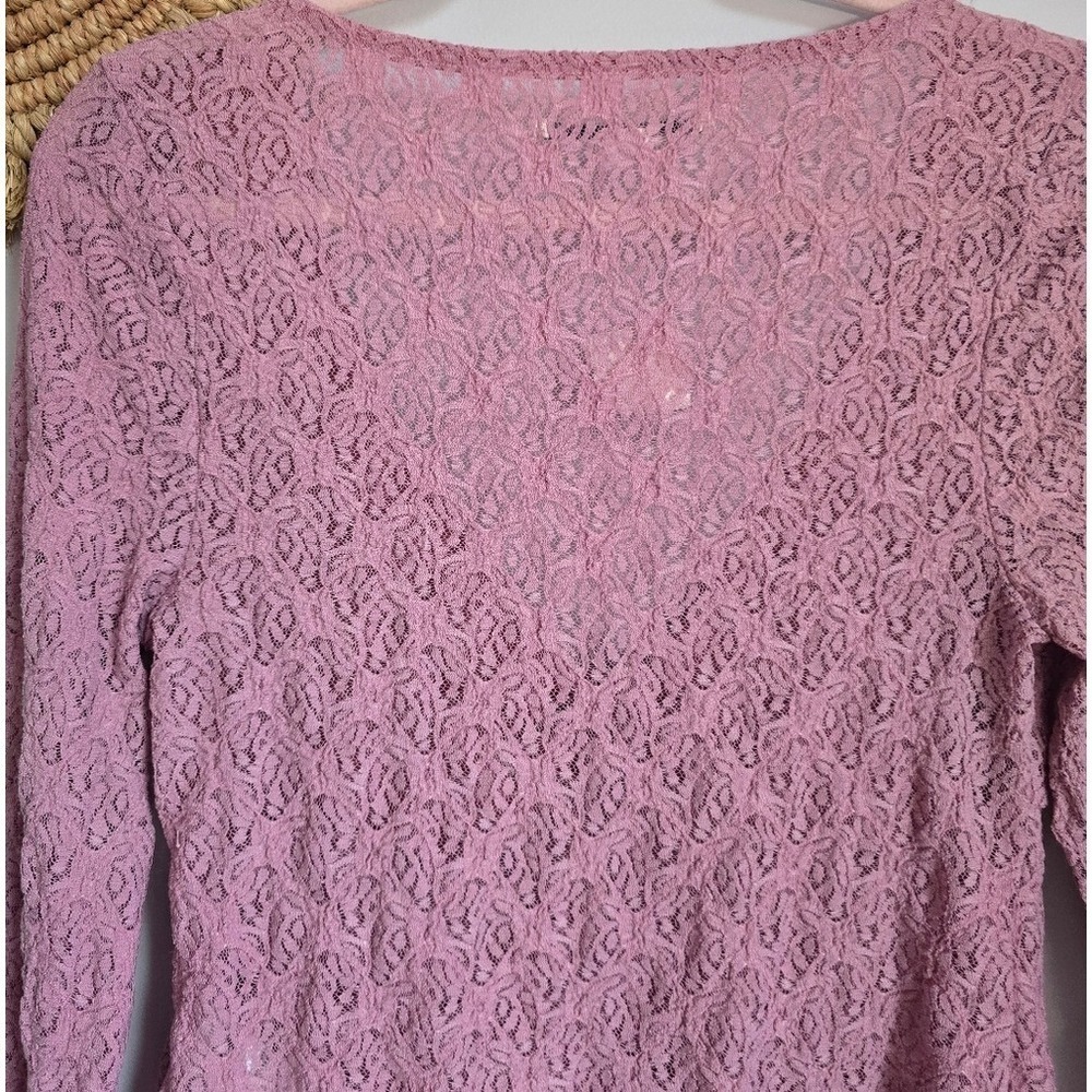 Urban Outfitters NEW Mauve Pink Quinn Lace Coquette Babydoll Y2K Top SZ Large - Picture 8 of 11